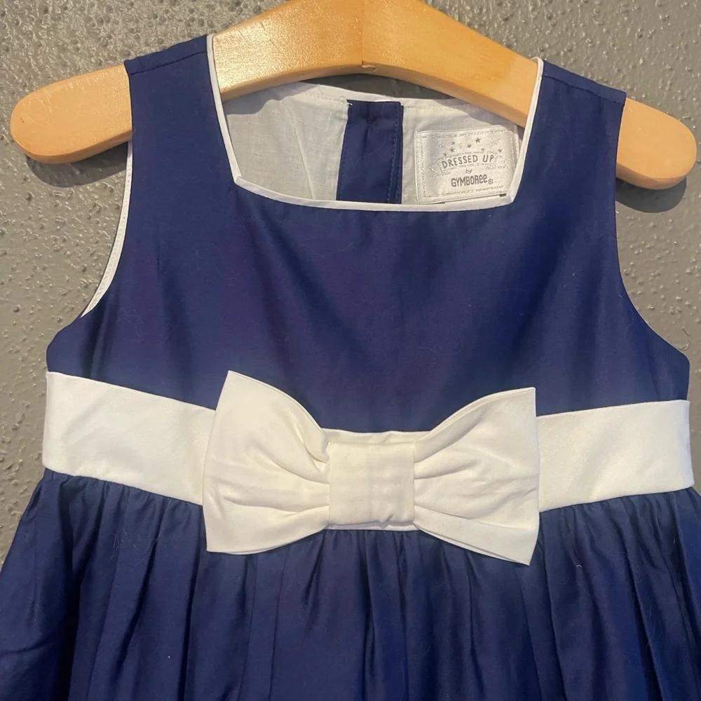 Dressed up by Gymboree Navy and White Kids Dress with Bow
